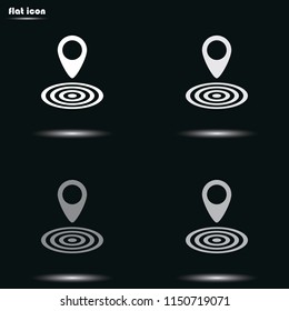 Geo targeting flat grayscale vector icon.
