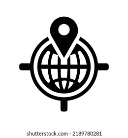 GEO targeting icon. Black vector graphics.