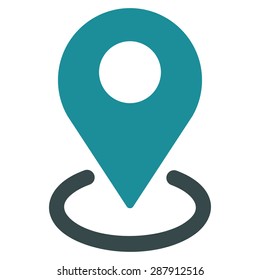 Geo Targeting icon from Business Bicolor Set. This flat vector symbol uses soft blue colors, rounded angles, and isolated on a white background.