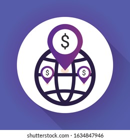 Geo Targeting Icon. Flat style illustration