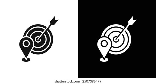 Geo Targeting icon Flat vector set outline