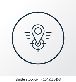 Geo targeting icon line symbol. Premium quality isolated location element in trendy style.