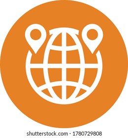 GEO targeting icon / orange vector