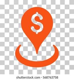 Geo Targeting icon. Vector illustration style is flat iconic symbol, orange color, transparent background. Designed for web and software interfaces.
