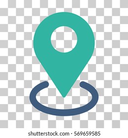 Geo Targeting icon. Vector illustration style is flat iconic bicolor symbol, cobalt and cyan colors, transparent background. Designed for web and software interfaces.