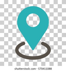 Geo Targeting icon. Vector illustration style is flat iconic bicolor symbol, grey and cyan colors, transparent background. Designed for web and software interfaces.