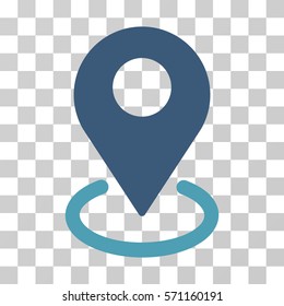 Geo Targeting icon. Vector illustration style is flat iconic bicolor symbol, cyan and blue colors, transparent background. Designed for web and software interfaces.