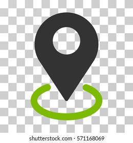 Geo Targeting icon. Vector illustration style is flat iconic bicolor symbol, eco green and gray colors, transparent background. Designed for web and software interfaces.