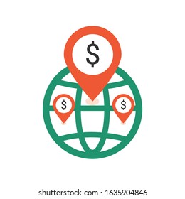 Geo Targeting Icon.flat design on white background