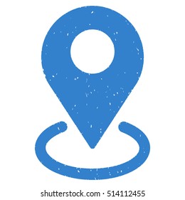 Geo Targeting rubber seal stamp watermark. Icon vector symbol with grunge design and dust texture. Scratched cobalt ink emblem on a white background.