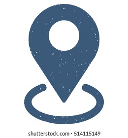 Geo Targeting rubber seal stamp watermark. Icon vector symbol with grunge design and corrosion texture. Scratched blue ink sign on a white background.