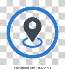 Geo Targeting vector bicolor rounded icon. Image style is a flat icon symbol inside a circle, smooth blue colors, transparent background.