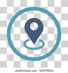 Geo Targeting vector bicolor rounded icon. Image style is a flat icon symbol inside a circle, cyan and blue colors, transparent background.