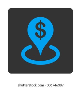 Geo Targeting vector icon. This flat rounded square button uses white and gray colors and isolated on a white background.