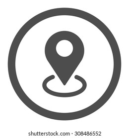Geo Targeting vector icon. This flat rounded symbol uses gray color and isolated on a white background.