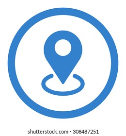 Geo Targeting vector icon. This flat rounded symbol uses cobalt color and isolated on a white background.