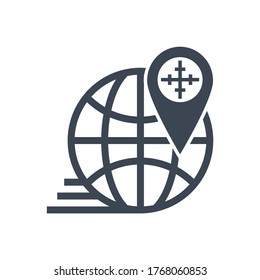 Geo Targetting Related Vector Glyph Icon. Isolated on White Background. Vector Illustration.