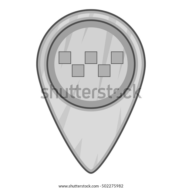Geo taxi icon. Gray monochrome illustration of geo\
taxi vector icon for web