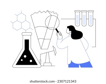 Geochemistry abstract concept vector illustration. Organic geochemistry, applied earth science, petroleum research, mineralogy, trace element study, aquatic soil exploration abstract metaphor.