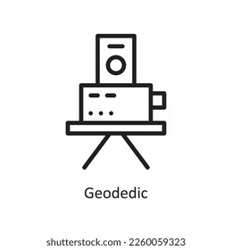 Geodedic Vector Outline Icon Design illustration. Engineering Symbol on White background EPS 10 File