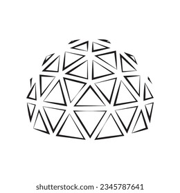 ilustración vectorial del diseño del logotipo del icono de la cúpula geodésica.