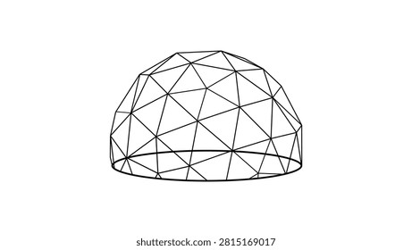 Geodesic domes , black isolated vector silhouette