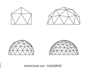 Geodesic domes vector illustration