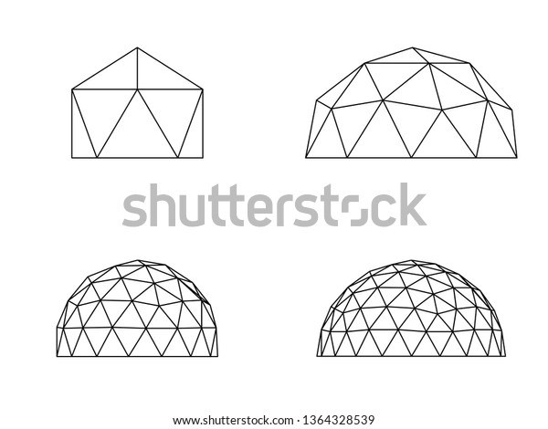 Geodesic domes vector
illustration