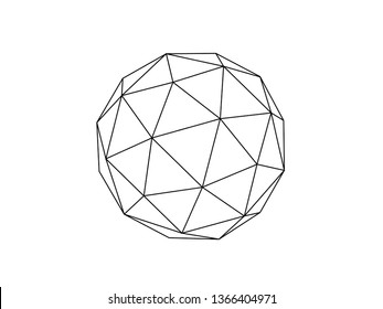 Geodesic sphere line illustration vector