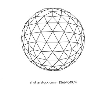 Geodesic Sphere Line Illustration Vector