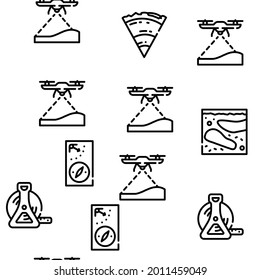 Geodesy Equipment Vector Seamless Pattern Thin Line Illustration