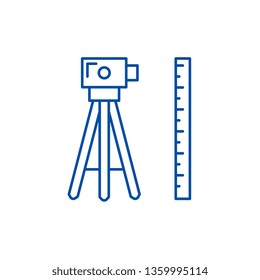 Geodesy line icon concept. Geodesy flat  vector symbol, sign, outline illustration.