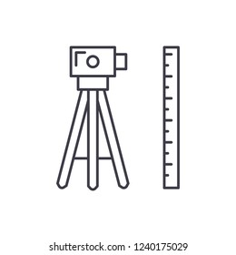 Geodesy Line Icon Concept. Geodesy Vector Linear Illustration, Symbol, Sign