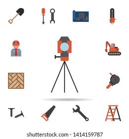 geodesy, theodolite, tripod icon. Universal set of construction for website design and development, app development