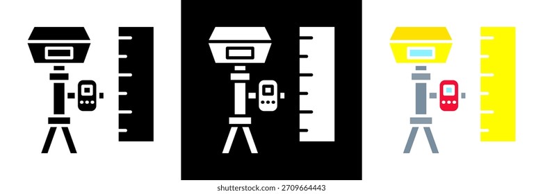 Geodetic Icon Set Glyph vector Illustration