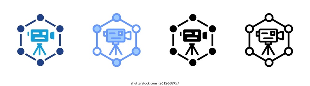Geodetic Network icon set multiple style collection