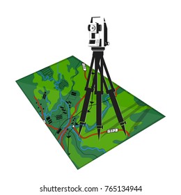 Geodetic tool and map illustration