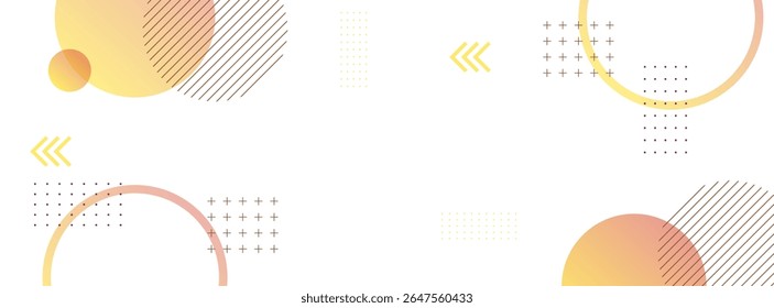 geoemtric banner background orange and yellow gradations circle shape abstract memphis.colorful.vector eps 10