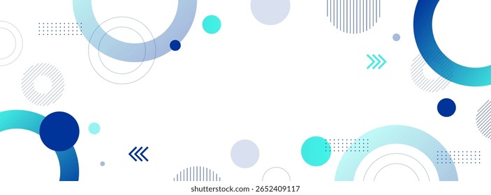 geoemtric banner background simple design. blue circle gradations. simple design. abstract memphis.vector eps 10