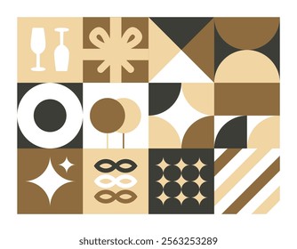 Geoemtric shapes decoration for new year family