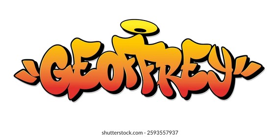 Geoffrey name in graffiti style. Vector illustration.