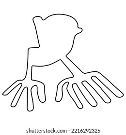 Geoglyph of The Hands from Nazca desert, Peru, South America