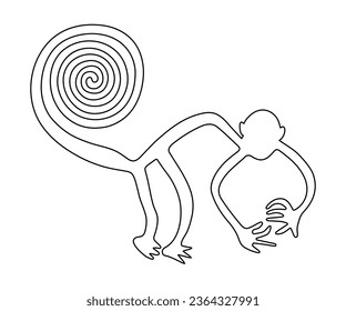 Geoglyph of the Monkey, The Nazca Lines, Nazca Desert, Peru