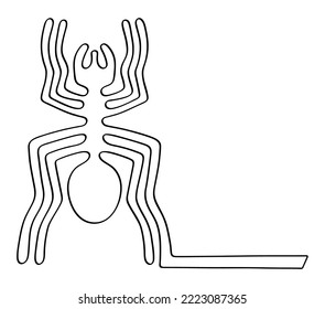 Geoglyph of the spider from Nazca, The Nazca Lines, Nazca Desert, Peru