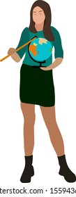 Geographer, illustration, vector on white background.