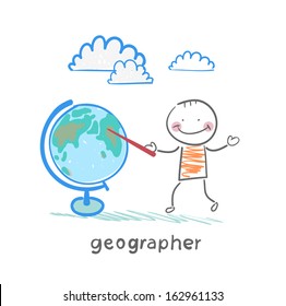 geographer shows on the globe