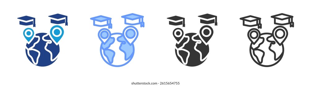 Geographic Area icon set multiple style collection