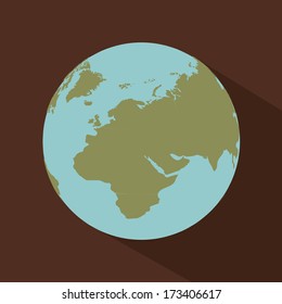 geographic design over brown background vector illustration
