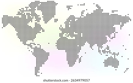 Geographic dotted world map emphasizes accuracy through minimal dot placement. Featuring dotted world map themes of simplicity, modernity, and functional mapping. vector dotted world map