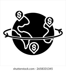 Geographic Expansion Glyph Icon Vector Illustration